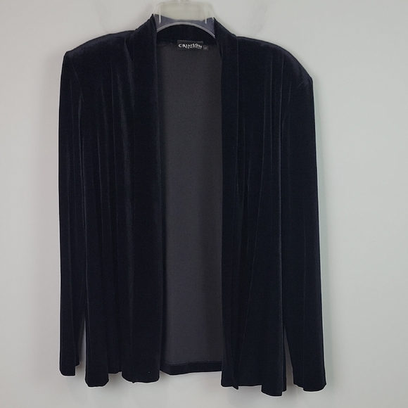 Crimson Sweaters - Crimson Lawrence Kurtz open front velvet cardigan Large